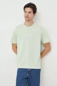 Хлопковая футболка Calvin Klein, зеленый