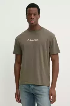 Хлопковая футболка Calvin Klein, зеленый