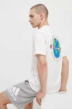 Хлопковая футболка Champion, бежевый