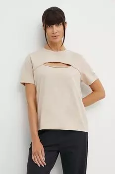 Хлопковая футболка Champion, коричневый