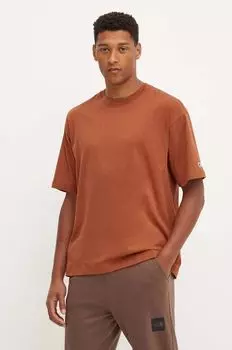 Хлопковая футболка Champion, коричневый