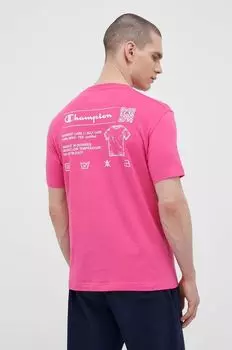 Хлопковая футболка Champion, розовый