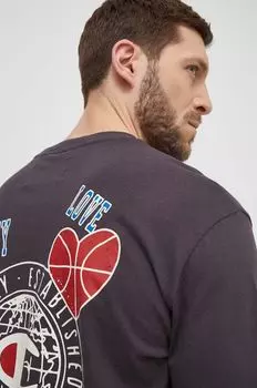 Хлопковая футболка Champion, серый