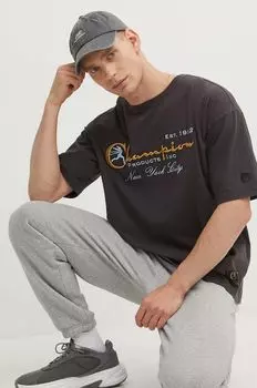 Хлопковая футболка Champion, серый