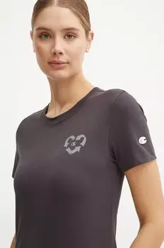 Хлопковая футболка Champion, серый