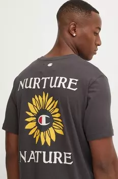 Хлопковая футболка Champion, серый