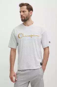 Хлопковая футболка Champion, серый
