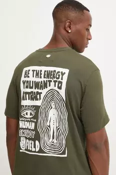 Хлопковая футболка Champion, зеленый