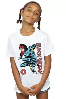 Хлопковая футболка «Черная вдова в действии» Marvel, белый