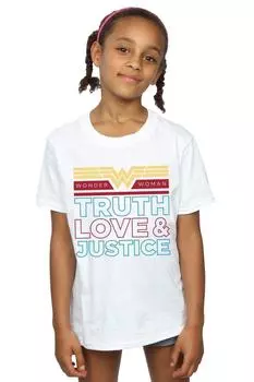 Хлопковая футболка «Чудо-женщина 84: Правда, любовь и справедливость» DC Comics, белый