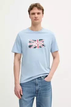 Хлопковая футболка Clag Pepe Jeans, синий