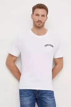 Хлопковая футболка Clementine Pepe Jeans, белый