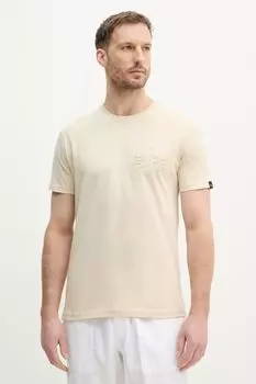Хлопковая футболка Coach T BE Alpha Industries, бежевый