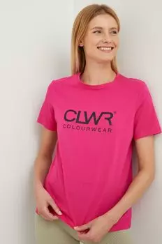 Хлопковая футболка Colourwear, розовый