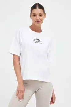 Хлопковая футболка Columbia, белый