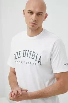 Хлопковая футболка Columbia, белый