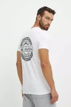 Хлопковая футболка Columbia, белый