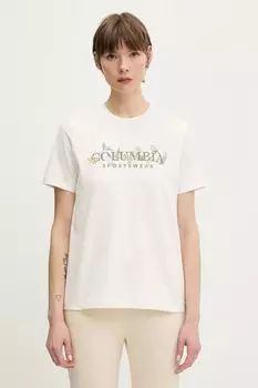 Хлопковая футболка Columbia, белый