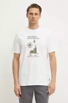 Хлопковая футболка Columbia, бежевый