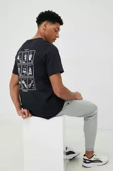 Хлопковая футболка Columbia, черный