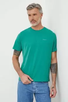 Хлопковая футболка Connor Pepe Jeans, зеленый