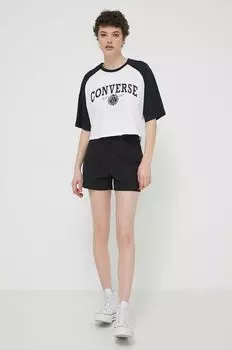 Хлопковая футболка Converse, белый