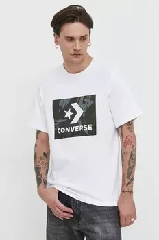 Хлопковая футболка Converse, белый