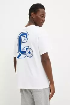 Хлопковая футболка Converse, белый