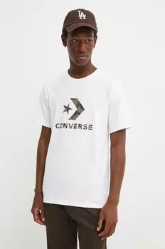 Хлопковая футболка Converse, белый