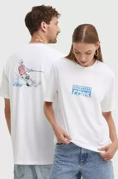 Хлопковая футболка Converse, белый