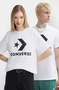 Хлопковая футболка Converse, белый