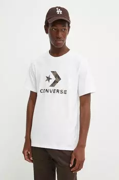 Хлопковая футболка Converse, белый
