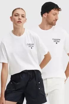 Хлопковая футболка Converse, белый
