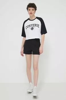 Хлопковая футболка Converse, белый