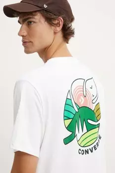Хлопковая футболка Converse, белый