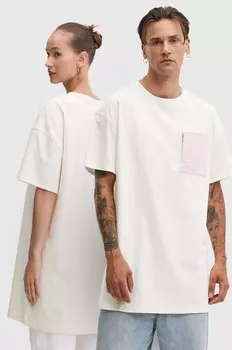 Хлопковая футболка Converse, бежевый