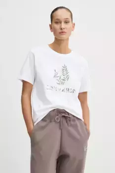 Хлопковая футболка Converse, бежевый