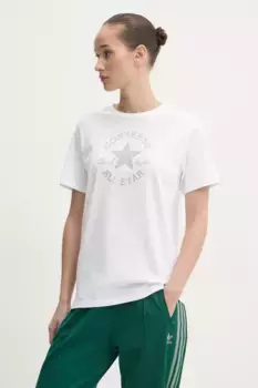 Хлопковая футболка Converse, бежевый