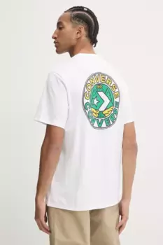 Хлопковая футболка Converse, бежевый