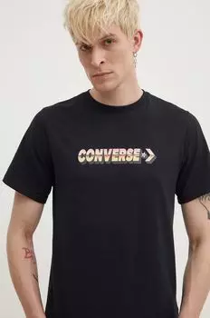 Хлопковая футболка Converse, черный