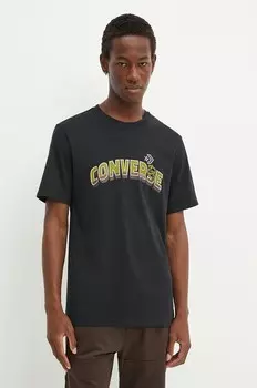 Хлопковая футболка Converse, черный