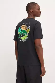 Хлопковая футболка Converse, черный