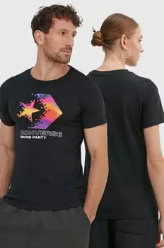 Хлопковая футболка Converse, черный