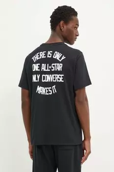 Хлопковая футболка Converse, черный