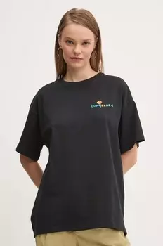 Хлопковая футболка Converse, черный