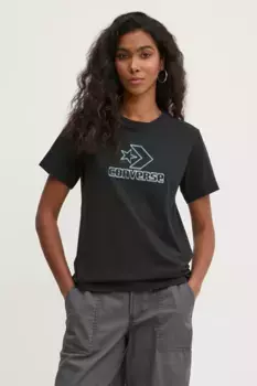 Хлопковая футболка Converse, черный