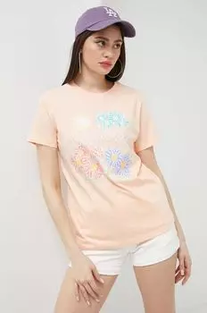 Хлопковая футболка Converse, оранжевый