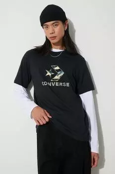 Хлопковая футболка Converse, зеленый