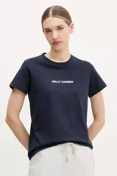 Хлопковая футболка CORE Helly Hansen, темно-синий