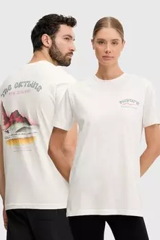 Хлопковая футболка D&S Catlins Picture, бежевый